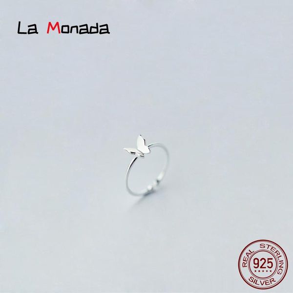 

cluster rings la monada 47mm-55mm for women on finger girls butterfly real silver 925 jewelry adjustable woman korean female, Golden;silver