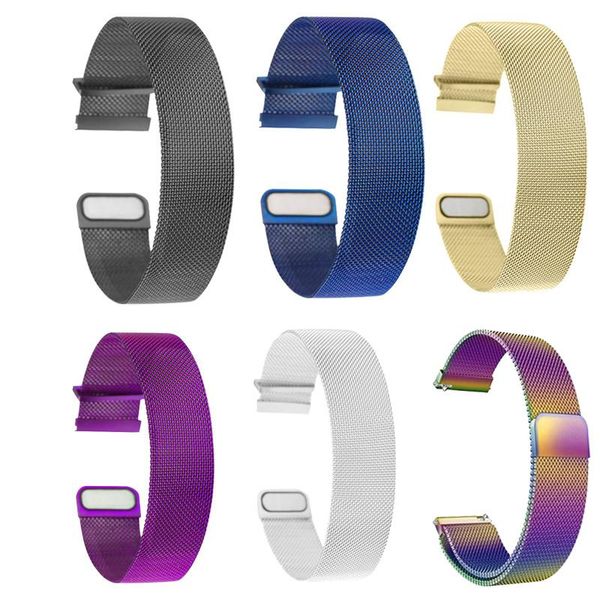 

watch bands universal replacement watchband 18/20/22mm flat head milanese strap stainless steel magnetic for samsung galaxy huawei watches, Black;brown