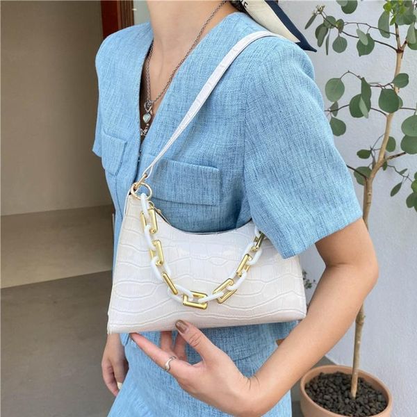 

waist bags fashion women handbag trendy leather shoulder chain strap clutch tote armpit bag retro zipper underarm