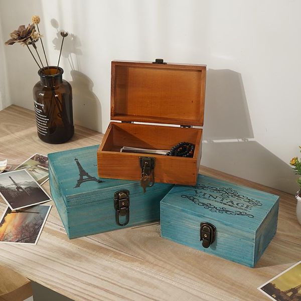 

storage bags retro wooden box rectangular creative custom with lock small jewelry