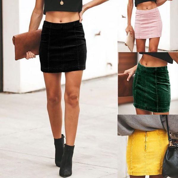 

skirts women casual solid color tight skinny stretchy short skirt, Black