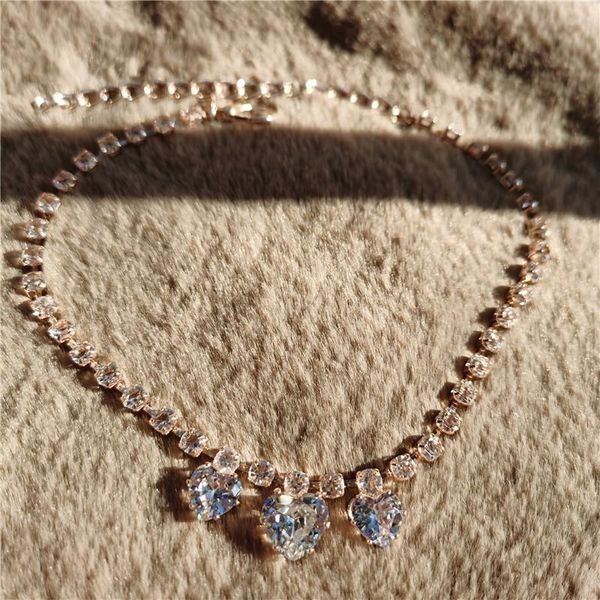 

dog apparel pet collar exquisite rhinestone cat jewelry bling peach heart zircon necklace decor accessories