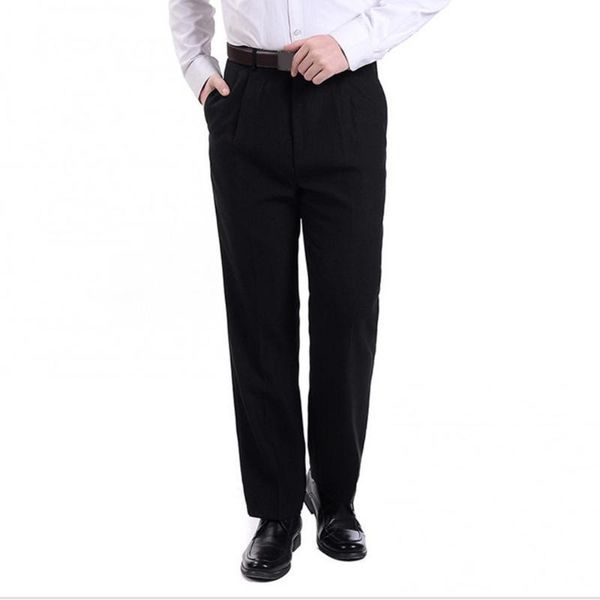 

men's suits & blazers suit pants high waist for men business casual autumn long trousers with zipper pockets slim male formal dress, White;black