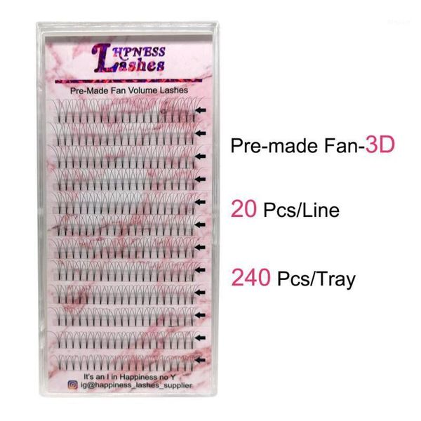 

pre-made fan 3d 4d 5d volume lashes extremely soft eyelash extension silk mink short stems foil/silver back hpness1