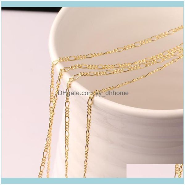 

necklaces & pendants jewelry5pcs wholesale fashion gold color and sier 2mm wide heavy figaro necklace women chains mens drop delivery 2021 c, Silver