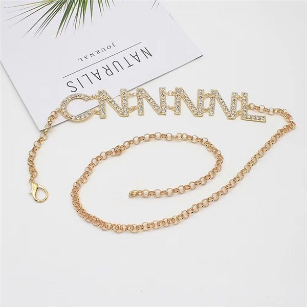 

belts fashion designer chain belt for women casual dress accessories ladies luxury waist belts brand link letter chains womens gold waistban, Black;brown