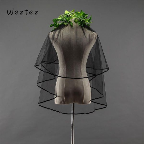 

bridal veils wedding veil two layer accessories short simple with comb ts003, Black