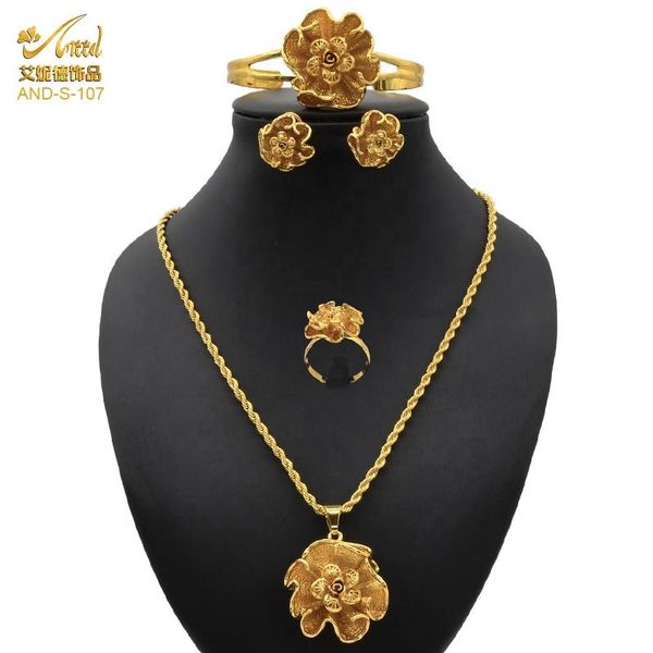 

earrings & necklace sets for women pendant jewelery party earring 24k gold wedding trendy bridal dubai wholesale fashions bracelet, Silver