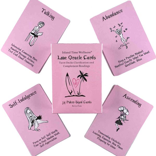 

pink island time wellness love oracles cards leisure party table game fortune-telling tarot deck with guide book