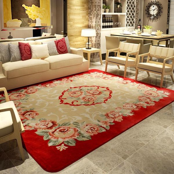 

carpets chinese style living room bedroom carpet roses add thick prevent slippery yoga big mat