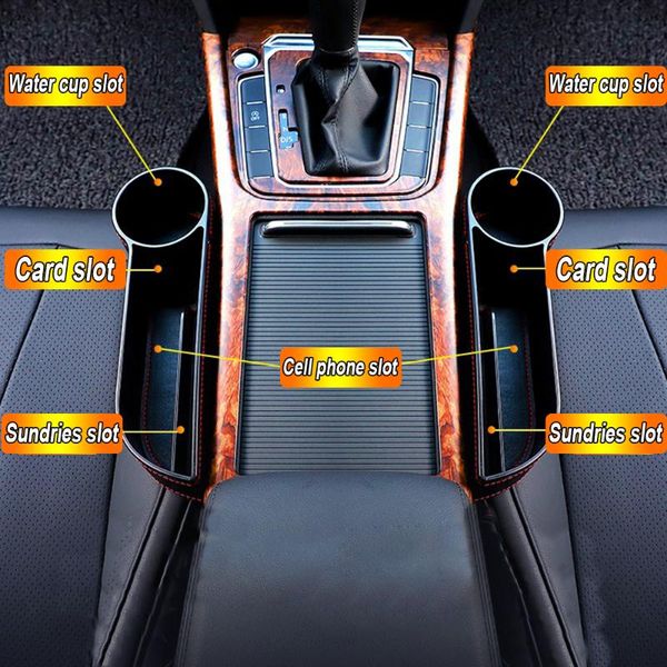 

car organizer left /right storage box coin card interior multifunction cup holder