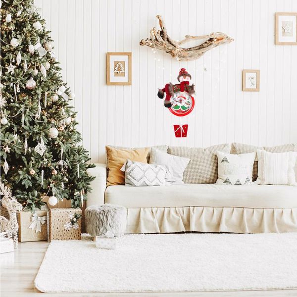 

wall clocks cartoon snowman design clock xmas decor christmas without battery