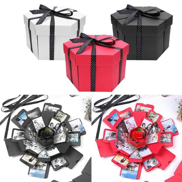 

gift wrap creative explosion box surprise love paper hexagonal diy po scrapbooking bomb wedding birthday gifts