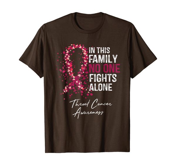 

in this family no one fights alone shirt throat cancer, White;black