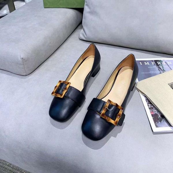 

dress shoes low heels women casual zapatillas mujer bamboo buckle chaussure femme cozy for 2021 slip on ladies, Black