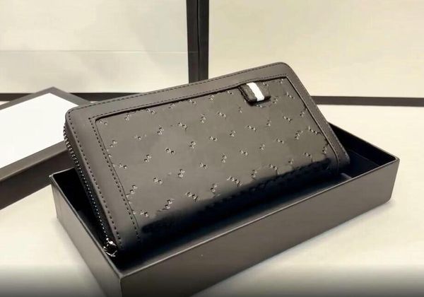 

2022 genuine leather g embossing zipper wallet the most stylish way carry around money cards and coins men purse card holder women wallets, Red;black