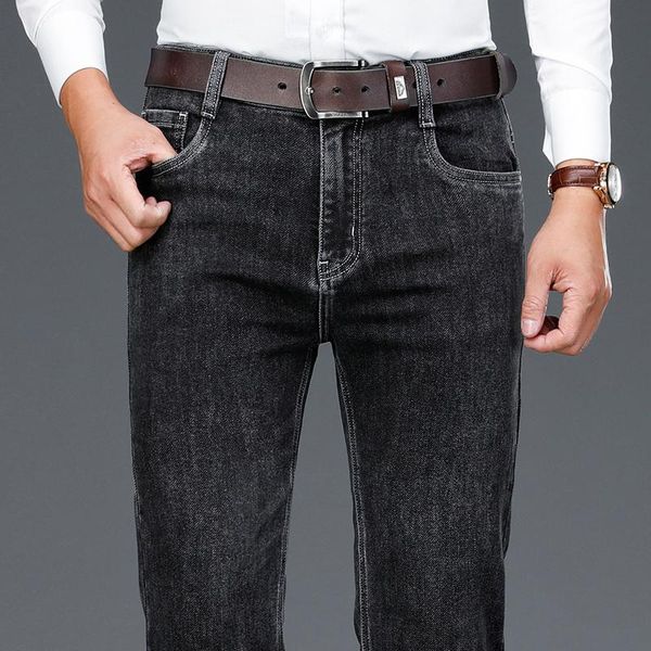 

men's jeans high waist denim for men original straight classic black blue man pants spring autumn brand clohing,8122