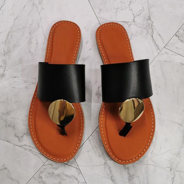 

slippers large size summer women sandals outdoor fashion slides beach shoes modern open toe flat with leather sandal black white