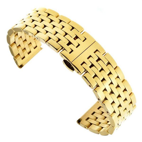 

watch bands stainless steel 20mm 22mm metal business replacement bracelet strap for samsung galaxy gear s3 46mm 42m, Black;brown