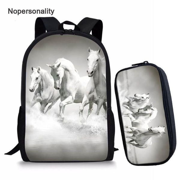 

nopersonality cool crazy horse school bags for teenage boys girls 3d student kids schoolbag set high junior primary bookbags