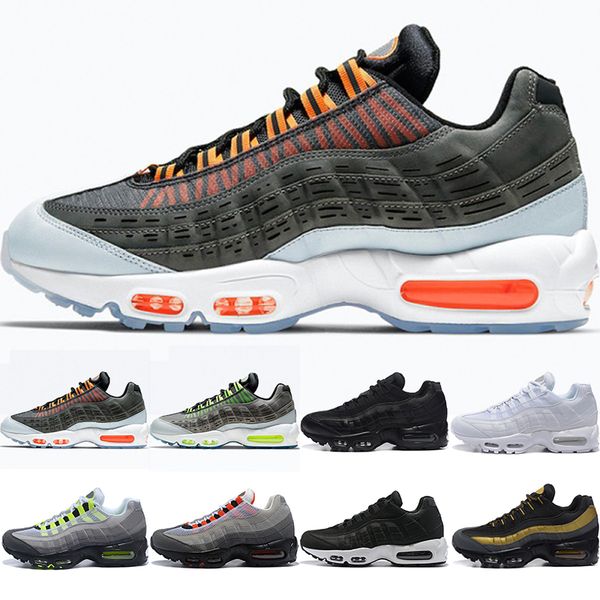 

95 running shoes mens trainers orange volt triple black white neon solar red men des chaussures sport sneakers size 40-45, White;red