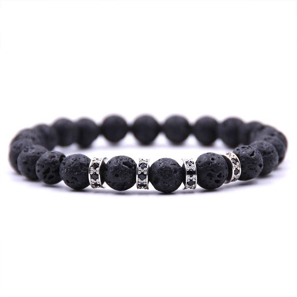 

70% off micro zircon beads bracelet silver spacer bracelet, Black