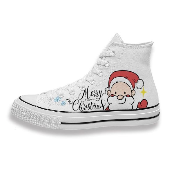 

custom printed cartoon merry christmas santa claus sneakers high mens womens running sho skateboard diy trainers canvas casual shoe