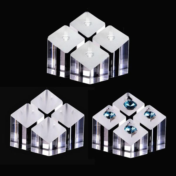 

jewelry pouches, bags 40gb 4pcs/set clear acrylic holder ornaments show rack rings earrings pendant display stand pography props, Pink;blue