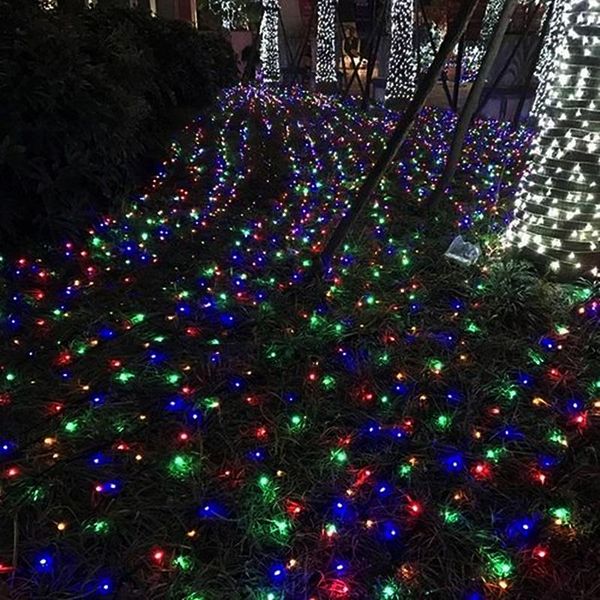 

romantic garden led string light ip65 1.5*1.5m/3*2m/6*4m 220v reticular lawn lamp street courtyard decor outdoor lighting lamps