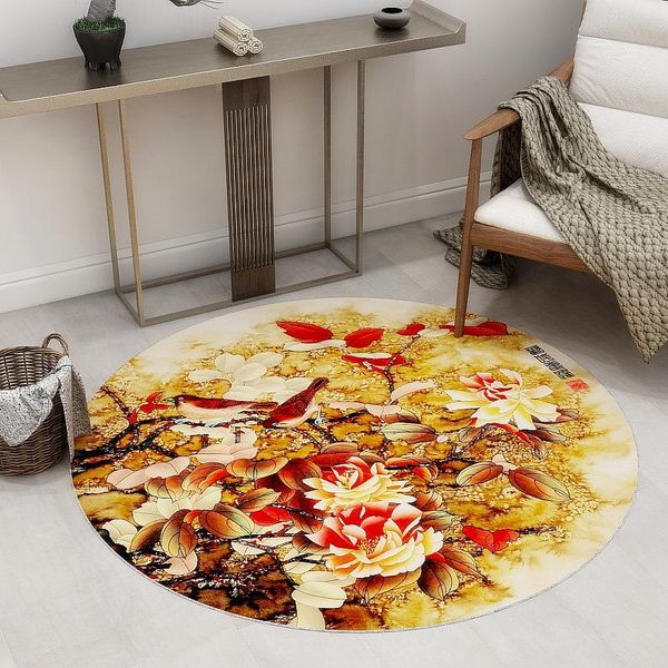 

carpets cartoon kids room play rug 3d printing living carpet bedside bedroom area flannel non-slip round computer chair mats