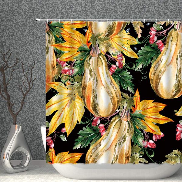 

autu n pu pkin hower curtain watercolor fall pu pkin leaf for thankgiving halloween gold green pink decor fabric polyeter