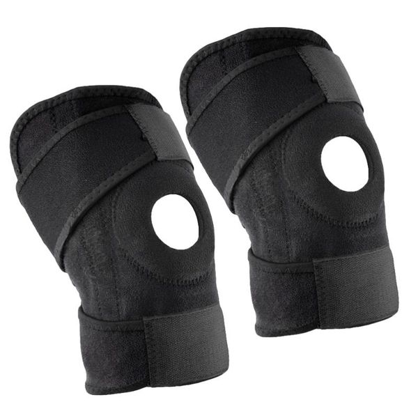 

elbow & knee pads 2pcs brace support sleeve adjustable patella stabilizer protector nylon wrap for arthritis meniscus tear running sport bas, Black;gray