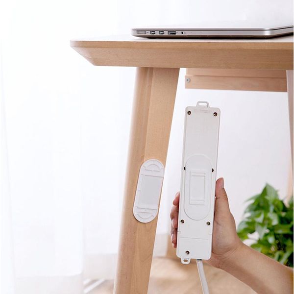 

hooks & rails wall-mounted sticker punch-plug fixer home self-adhesive socket cable wire organizer seamless power strip holder