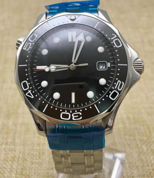 

wristwatches 41mm black dial date ceramic bezel stainless steel solid case automatic watch men's mechanical clock band, Slivery;brown