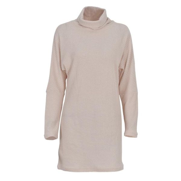 

casual dresses autumn women's pullover knitted mid-length pile collar dress fashion loose, Black;gray