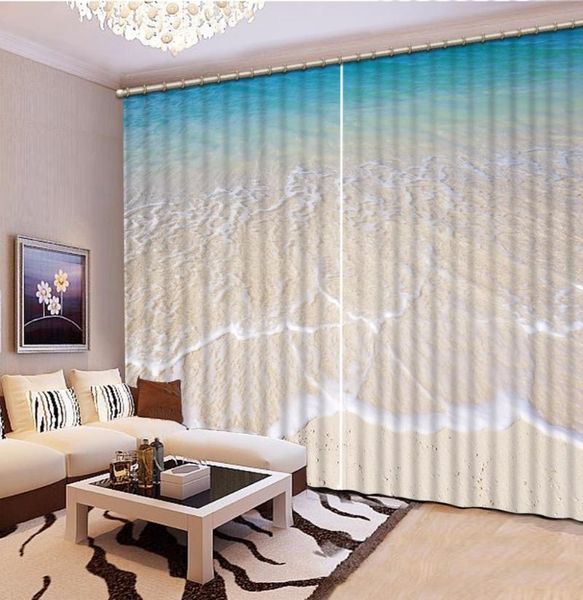 

curtain & drapes home bedroom decoration fashion customized 3d beach waves curtains for blackout shade window