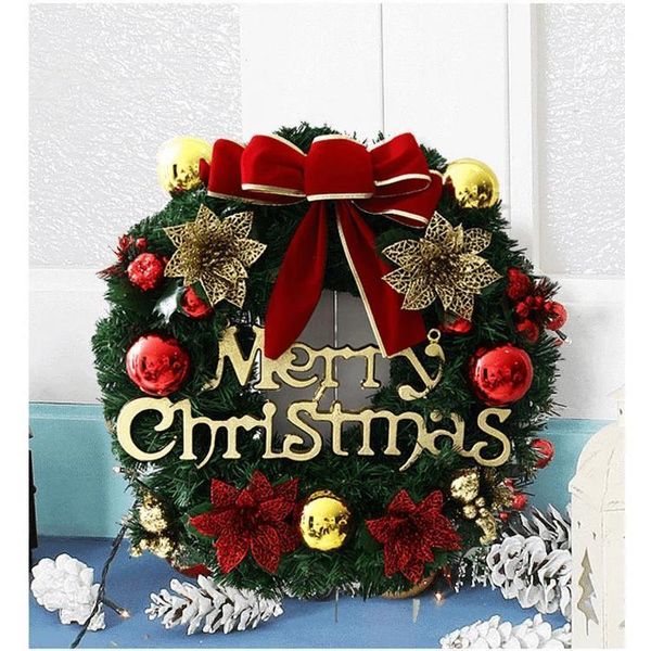 

christmas wreath led light string front door hanging garland holiday home decorations decorative flowers & wreaths1