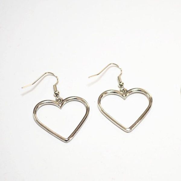 

dangle & chandelier korea simple heart earings fashion jewelry 2021 tassel earrings trendy for women hiphop/rock wholesale, Silver