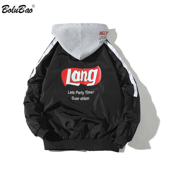 

bolubao fashion cool jackets men mens solid color zipper hooded jacket trend brand hip hop streetwear jacket coat male 210518, Black;brown