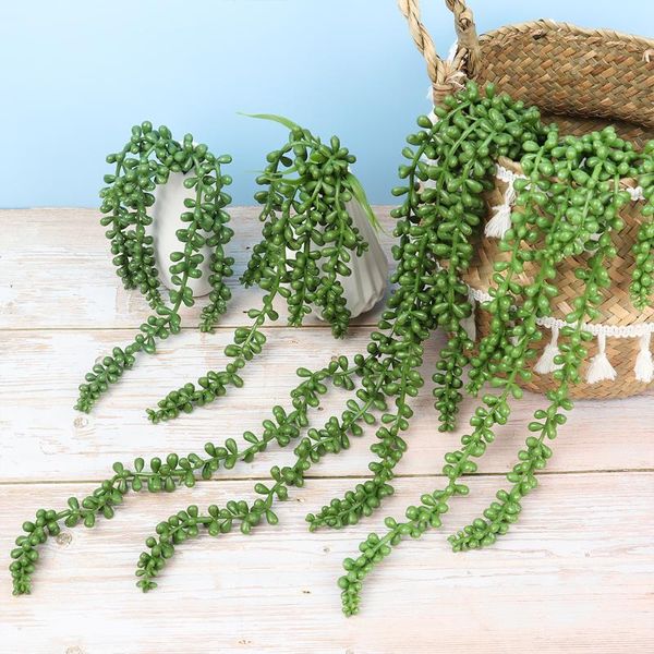 

decorative flowers & wreaths artificial succulents pearls simulation hanging greenery lover's tears string floral arrangement plants wa