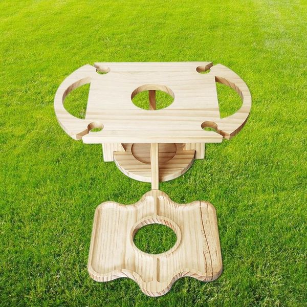 

tablewine racks e8bd outdoor portable rack holder with multifunctional fruit tray foldable removable mini wooden picnic table desk