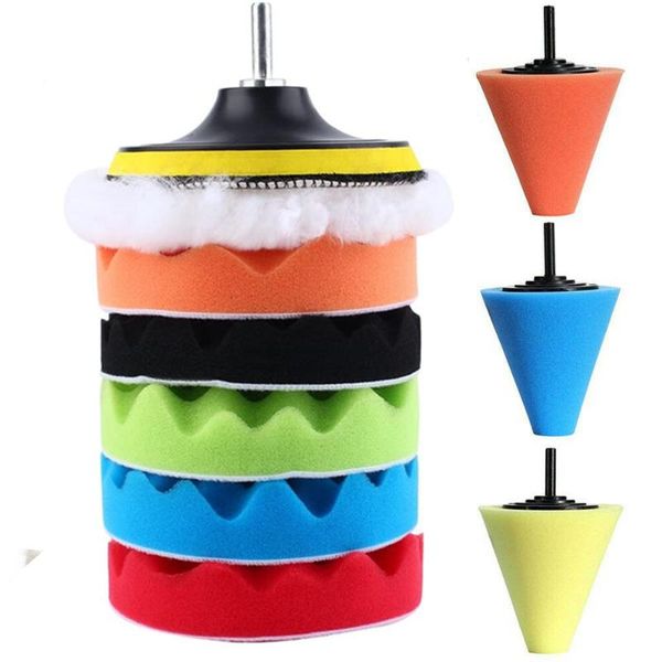 

6 7 inch car polishing pad kit sponge waxing buffing removes scratches care detialing hand tool products