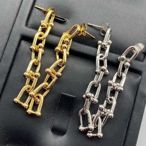 

hoop & huggie wholesale style for women earring collection graphic stainless steel pendant girl gift party circle simple, Golden;silver