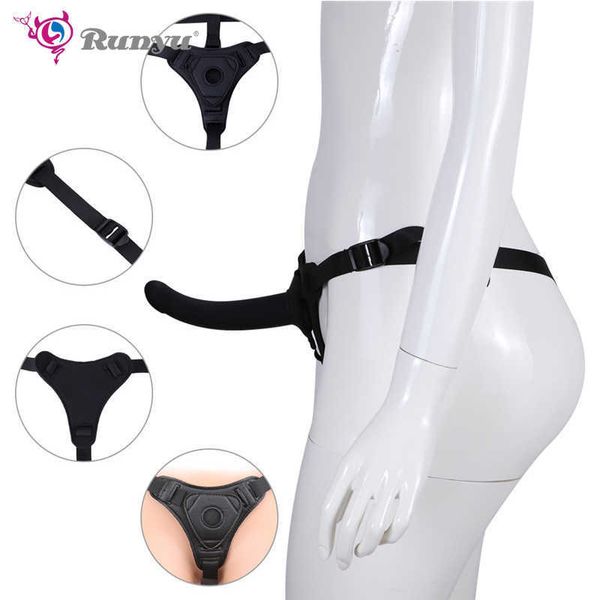 Strapon Calças Dildo Com Sucção Cup Strapless Strap em Arnês para Mulheres Lésbicas Strapon para Casais Enorme Butt Plug Anal Dildo X0503