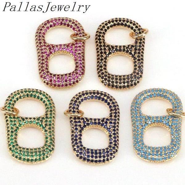 

pendant necklaces 6pcs micro pave cz crystal soda cap pendants for women multicolor geometric necklace fashion jewelry, Silver