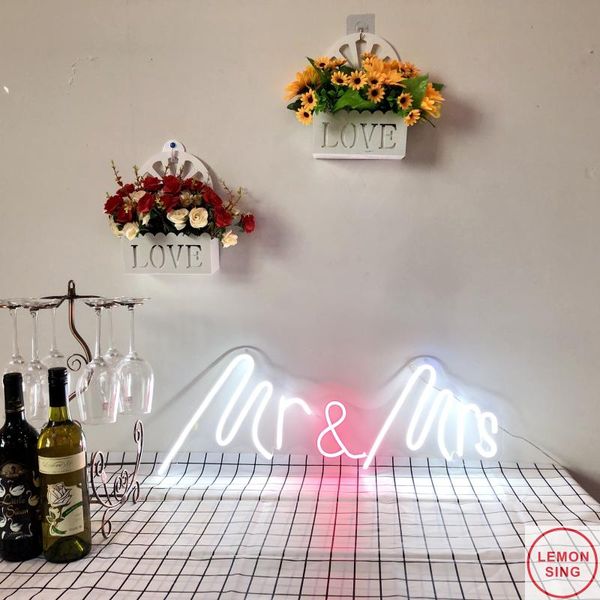 

other lighting bulbs & tubes mr and mrs custom neon sign, wedding party lights, name signs, ring wall lamp, personalized event lights