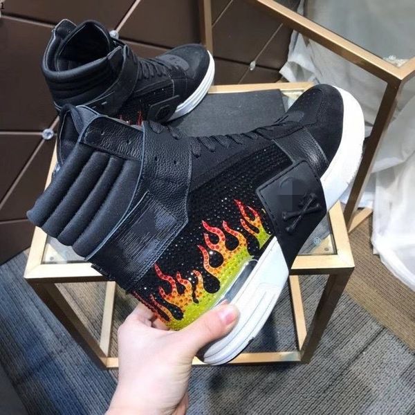 

luxurys designers men's man casual pleinshoes ppmixed colors cut lace-up zapatos mujer race runner shoes mjkm002, Red;white