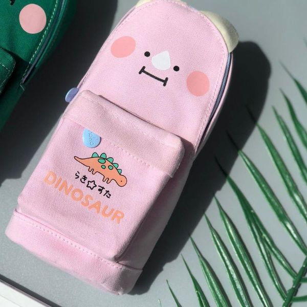 

lucky cat and dinosaur pen pencil bag cartoon schoolbag shape storage organizer k92c bags