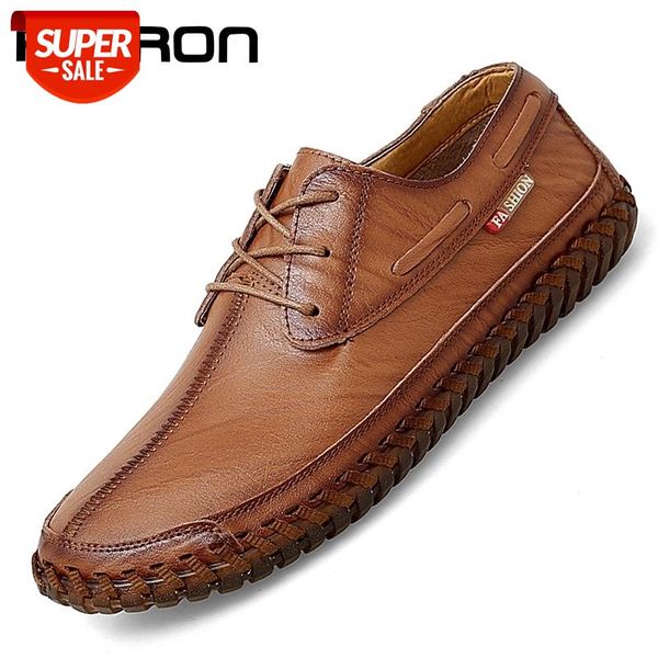 

men casual shoes genuine leather men's shoes spring casual waterproof work outdoor rubber lace-up oxford chaussure % #e47f