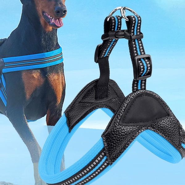 

pet dog harness padded reflective tactical control outdoor training walking for dogs safety collars & leashes